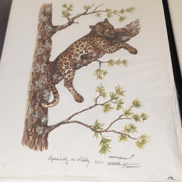 Vintage Set of three Martha Hinson Prints. Leopard and Zebra circa 1994 - Picture 2 of 3
